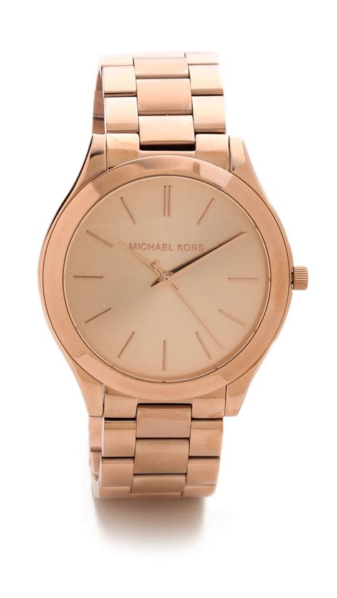 michael kors slim runway rose gold